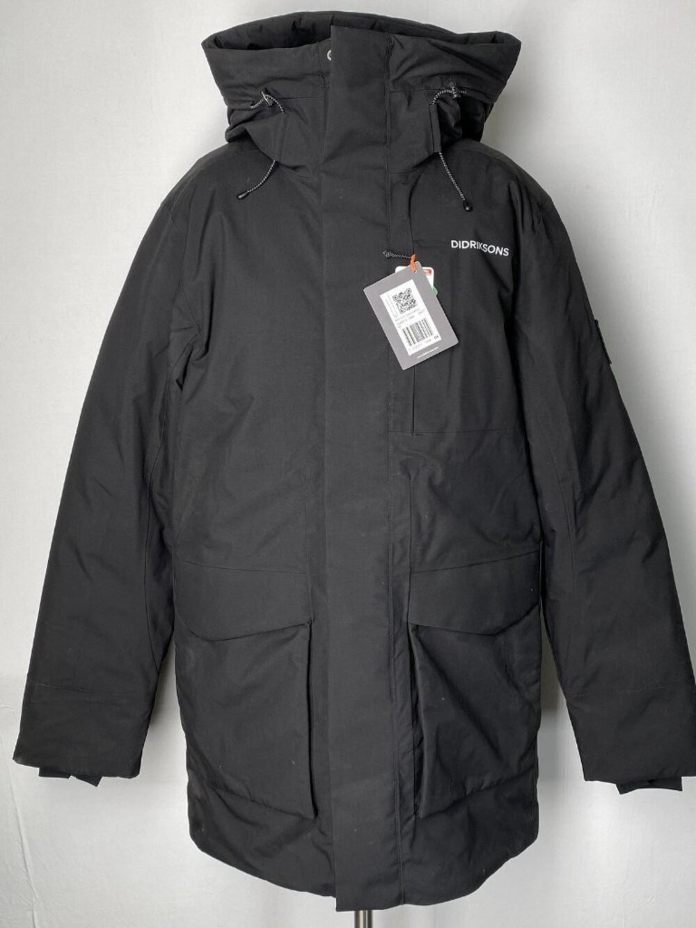 Didriksons Men’s Akilles USX Hooded Parka Coat Size M Black